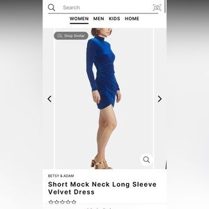 Betsy & Adam long sleeve velvet dress.